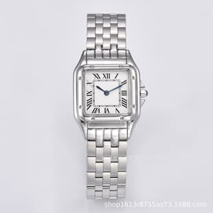 Classic Model Kaka-Cheetah Retro Square Roman Santos Steel Band Tank Swiss Quartz Women's Watch with Advantages