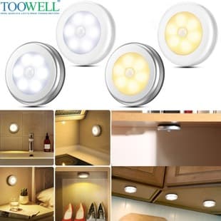 Intelligent 6Led Human Body Sensor Lamp Bedroom Bedside Night Light Home Magnetic Creative Night Light Corridor Cabinet Light