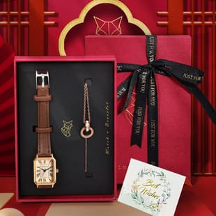 Tomi Watch with Bracelet, Simple Retro Watch Gift Set Including Greeting Card, Suitable as a Gift for Chinese Valentine's Day