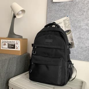 Cross-Border New Hot-Selling Korean Style Large-Capacity Backpack Solid Color Simple Japanese Style Backpack Sturdy and Durable Student School Bag