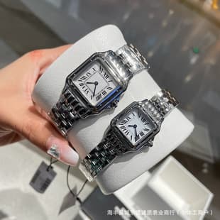Classic Model Kaka-Cheetah Retro Square Roman Santos Steel Band Tank Swiss Quartz Women's Watch with Advantages