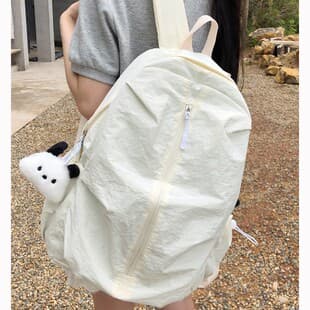 Japanese Style-Ins Preppy Style Pure Color Schoolbag Female High School Student College Student Simple Lightweight Small Schoolbag Backpack