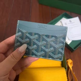 Goya Card Holder New Model for Men and Women, Fashionable Coin and Card Holder, Two-Layer Cowhide, Foreign Trade New Goya Dog Tooth Card Holder