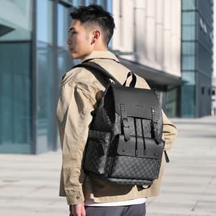 Backpack Men's Plaid Commuter Casual Office Worker Backpack Large Capacity Business Travel Business Trip Work Computer Bag