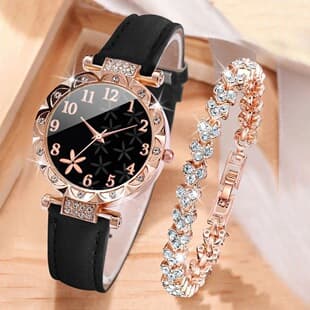 Cross-border popular starfish dial women's quartz watch, SHEIN leather strap watch, wholesale and dropshipping from the source manufacturer