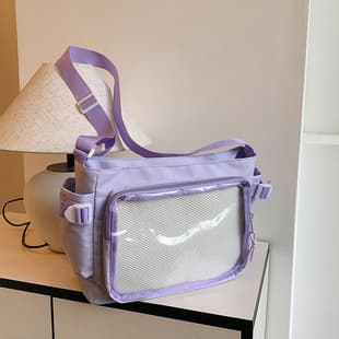 Japanese-Style Ins College-Style Versatile Simple Large-Capacity Transparent Jelly Pain Bag Single Shoulder Crossbody Women's Bag