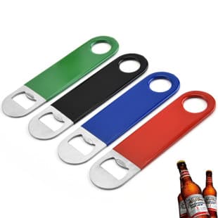 Factory wholesale stainless steel simple flat dip plastic PVC bottle opener beer beverage bottle opener kitchen gadgets