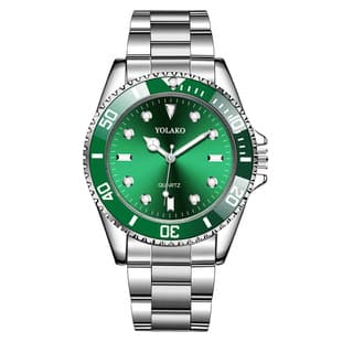 Manufacturer Wholesale Popular Green Water Ghost Watch Men's Watch Fashion Steel Strap Quartz Watch Men's Watch Yolako