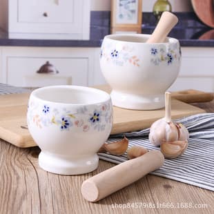 Kitchen Tools Garlic Press Household Garlic Masher Ceramic Garlic Mortar Grinder Masher Pot Garlic Tank Creative