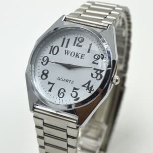 Grip 2035 Iron Movement Simple Old Style Large Character Steel Band Watch Old Couple Watch Men's and Women's Watch Fashion Watch