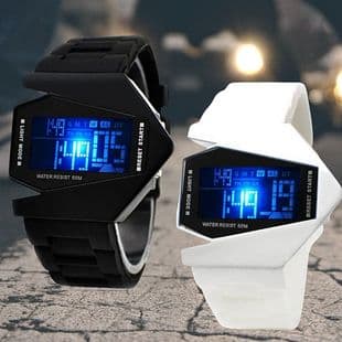 Black Technology Multifunctional Aircraft Watch Luminous Harajuku Style Fashion Trend Student Youth Cool Electronic Watch