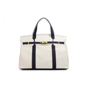 In-Stock Cross-Border Popular Canvas Birkin Bag with a High-End Feel, Color-Blocking Handbag, Large Capacity, Versatile Tote Bag for Commuting