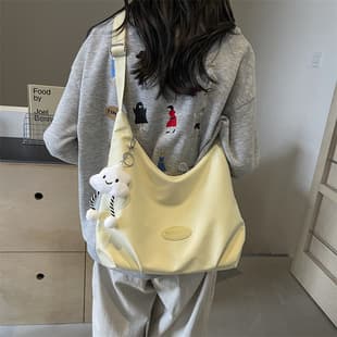 Tote Bag New Large Capacity Trendy Autumn Simple Solid Color Shoulder Bag Commuter Student Class Fashion Crossbody Bag