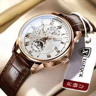 Cross-Border Men's Watch Business High-End Handsome Non-Mechanical Calendar Belt Cool High-End Boys Quartz Watch