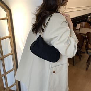 2026 Korean-Style Artistic Crossbody Bag, Simple Casual Corduroy Shoulder Bag for Women, Solid Color Versatile Handbag, Small Underarm Bag