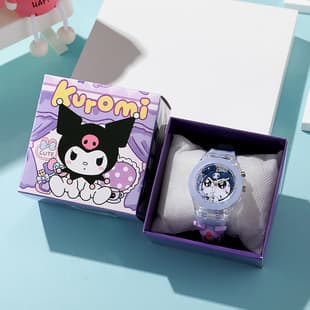 Sanrio Cartoon Watch Primary School Children's Watch Manufacturer Wholesale Luminous Silicone Doll Watch Boxed Cross-Border