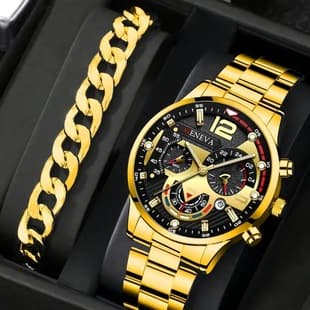 Fashion business Geneva calendar watches wholesale personality men's steel band watches business cross-border explosions suit