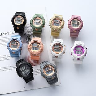 Teli Electronic Unicorn Timing Electronic Watch for Junior High School Students, Seven-Color Luminous Alarm Clock Calendar Student Watch