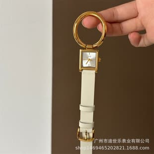 Ieke Large Ring Magnetic Buckle Leather Strap Watch for Women, High-End Design, Elegant and Niche, Exquisite Women's Quartz Watch