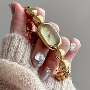 Factory Outlet scottie9731B Poetry Gao Di High Yan Value Golden Women's Watch Temperament Oval Watch Bracelet Women