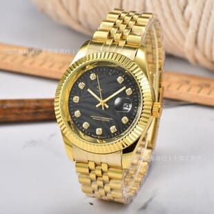 In Stock 25 Pieces for Foreign Trade E-Commerce: Men's and Women's Calendar Watches, Quartz Steel Band Watches, Direct Supply from the Manufacturer