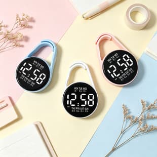 Silent Water Drop Small Hanging Watch for Students and Children, Fashionable Electronic Watch with Day of the Week Display for Backpacks