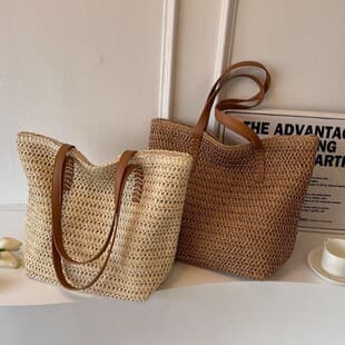 Straw Woven Bag Large Capacity Underarm Bag Wholesale Cross-Border Beach Bag 2026 New Paper Straw Woven Bag Fashionable and Versatile for Travel