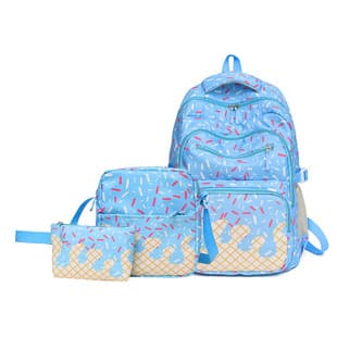 New Ice Cream Series Three-Piece Backpack Set, Girly College Style Backpack, Korean Sweet Backpack for College Students