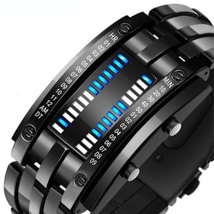 Foreign trade e-commerce best selling binary LED electronic watches creative double row lights student LED watches in stock wholesale