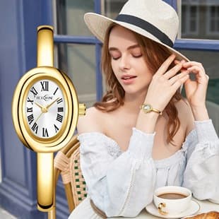Heloiune Bracelet Watch Quartz Watch Small Dial High-End Roman Scale Oval Women's Watch