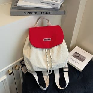 Cross-Border Korean Design Pocket Women's Casual Simple Large-Capacity Versatile Backpack Trendy Nylon Cloth Backpack