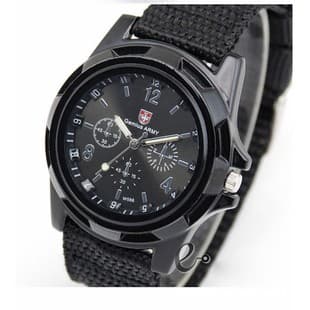 Cross-Border Fashion Nylon Strap Men's Watch Cloth Strap Military Watch Trendy Luminous Needle Sports Watch Men's and Women's Watch