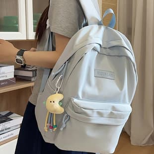 2025 High School Student Schoolbag Female Junior High School Student Preppy Style Backpack Pure Color College Student Simple Versatile Backpack