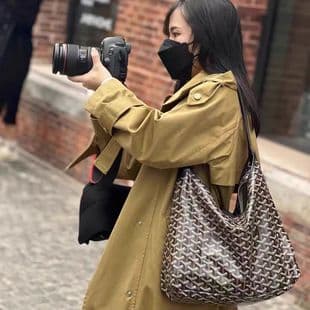 Guangzhou Ding Edition Hobo Bag with Dog Tooth Pattern, Underarm Bag, Single Shoulder Handbag, Large Capacity Printed Versatile Tote Bag