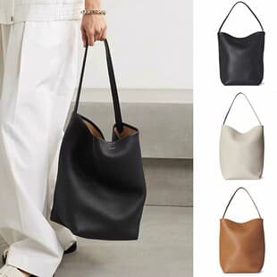 The Bucket Bag Row Genuine Leather Large Capacity Bag Commuter Tote Shoulder Handbag Women's Bag European and American Retro Crossbody