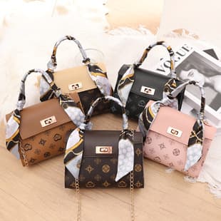 Foreign trade 2024 new ladieshandbag fresh sweet messenger bag autumn printed silk scarf Kelly bag