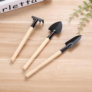 Household Potted Plant Small Shovel for Planting Flowers, Gardening Tools, Succulent Tool Set, Mini Three-Piece Set, Iron Shovel for Outdoor Use
