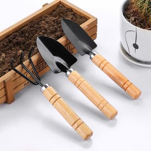 Flower planting tools household vegetable planting gardening pine soil flower shovel pot floral planting tools three-piece small shovel