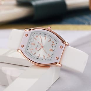 Chanel-Style Square Barrel-Shaped Women's Silicone Watch, Student Women's Niche Quartz Wristwatch, Light Luxury Niche