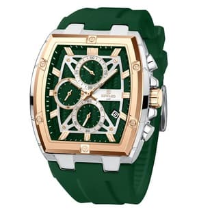 Reward New Men's Wine Barrel Six-pin Multi-function Sport Quartz Watch with Calendar Skin-friendly Silicone Watch for Men