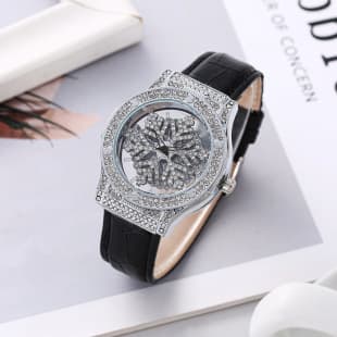 Douyin Live Broadcast Popular Personalized Snowflake Goddess Rotating Women's Watch Manufacturer Wholesale Hollow Gypsophila Fashion Trend