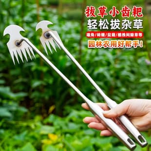 High Carbon Steel Weeding Tool Hoe Rake Soil Loosening Weeding Shovel Agricultural Weeder Small Rake for Digging Wild Vegetables