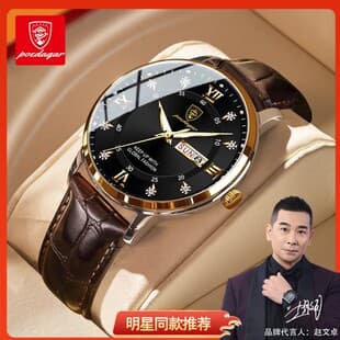 Swiss brand waterproof luminous new men's watch belt quartz watch live foreign trade explosions a generation of hair