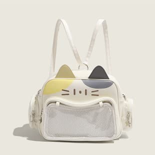 Cute Anime-Style Cat Bag, Small Snack Bag, Backpack, Crossbody Bag, Transparent Grain-Pattern Shoulder Bag, Handbag for Women