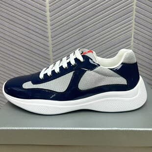 Cross-Border P Brand Trendy High-End Leather Mesh Breathable Sneakers, Light Luxury Autumn and Winter Casual Shoes, Sports Shoes for Men