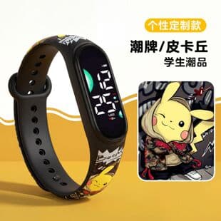 In-Stock Fashionable Color-Printed Student Watches for Boys and Girls, Led Luminous Waterproof Korean-Style Sports Watches