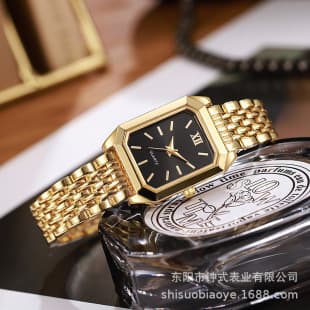 Simple and Versatile Square Quartz Watch, Exquisite Ins-Style Steel Band Fashion Quartz Watch, Fashionable Light Luxury Student Watch for Women