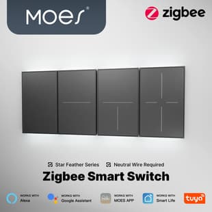 Tuya Smart Home Zigbee Wall Switch App Control Skin Feel Glass Scene Switching Smart Switch