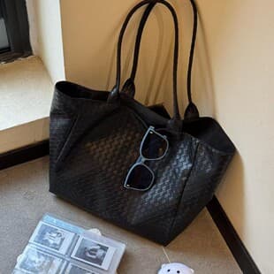Korean-Style Woven Handbag, Shoulder Tote Bag, Underarm Bag, Shopping Bag, Large Capacity Commuter Bag, 2025 New Model for Going Out