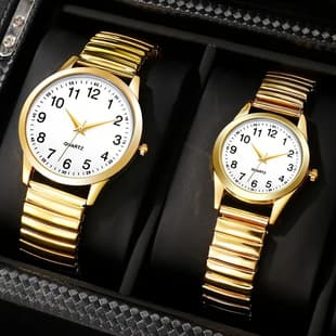 Men's and Women's Elastic Band Watches for Middle-Aged and Elderly People, Activity Gifts, Quartz Watches, Men's Watches, Large Dial Wristwatches